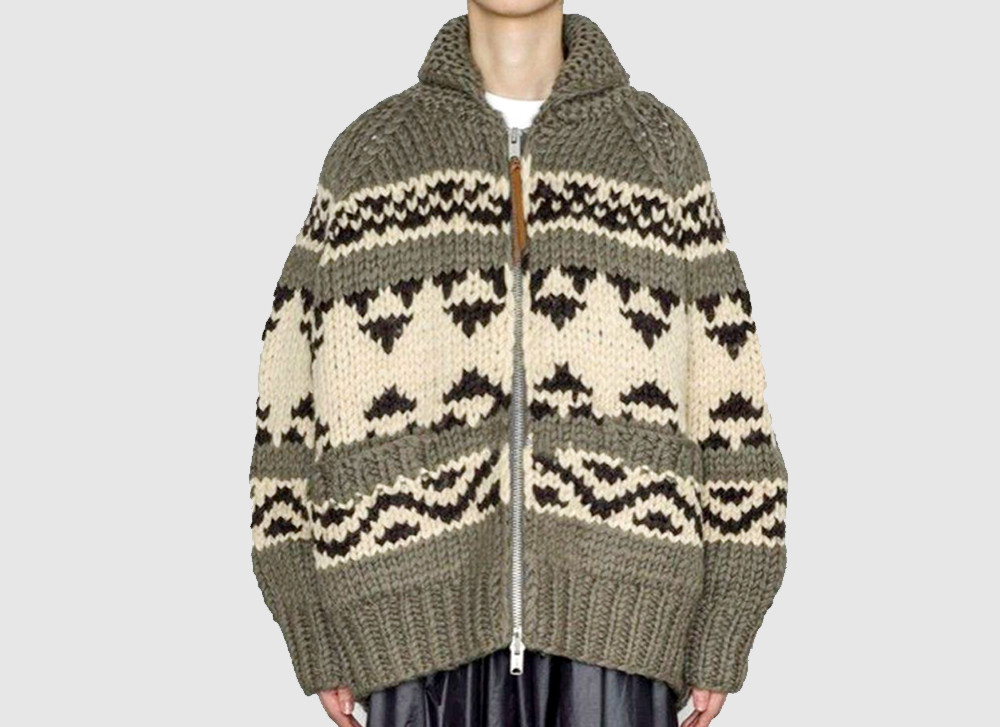 무료배송 해외 수입 울 니트 가디건 숄 스웨터 자카드 에스닉 루즈핏 커플 남녀공용  두꺼운 따뜻한 겨울