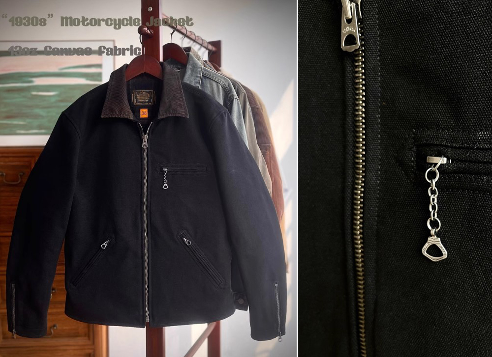 무료배송 해외 수입  한정판 자켓 재킷 캔버스 면 바이크 클래식 레트로 헤비웨이트 숏 봄 가을 간절기
