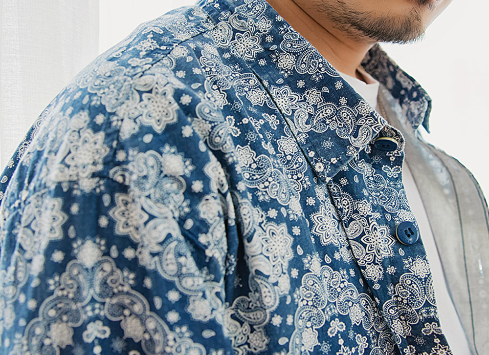 무료배송 해외 수입 패이즐리 패턴 루즈핏 캐주얼 간절기 셔츠