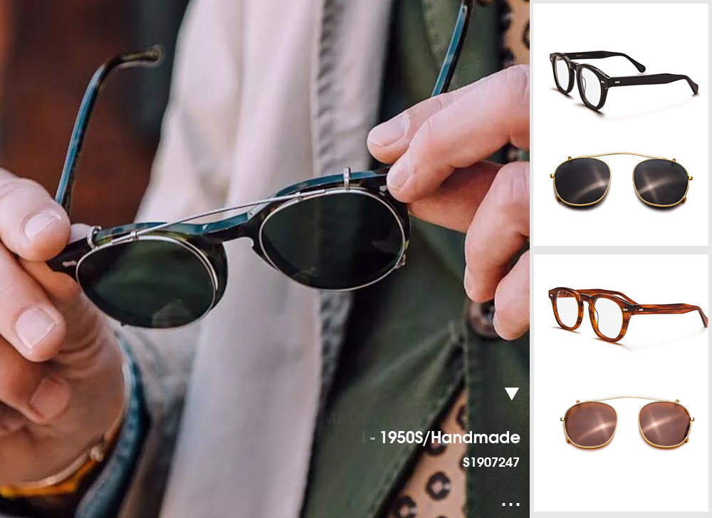 무료배송 해외 수입 선글라스 안경 탈부착 핸드메이드  뿔테 편광 썬글라스