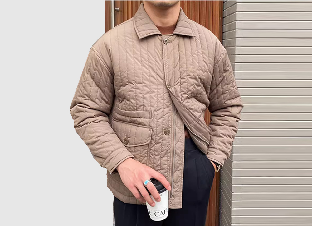 무료배송 해외 수입  한정판 퀼팅 퀼트 경량 패딩 점퍼 누빔 재킷  모던 심플 카라 봄 가을 겨울