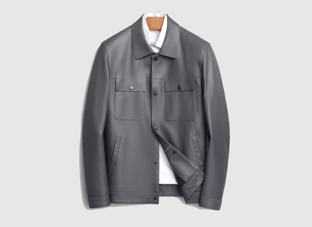 무료배송 해외 수입 프리미엄  천연 양가죽 양피 슬림핏 숏 짧은 모던 심플 포켓 그레이 회색 재킷 자켓
